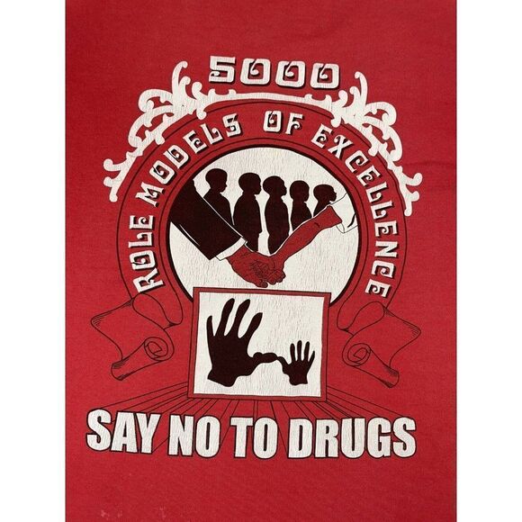 VINTAGE 5000 Role Model Of Excellence Say No To Drugs Graphic T-shirt Men Medium - Picture 2 of 7